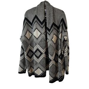 Old Navy Womens Grey and Black Open Front Cardigan Size L